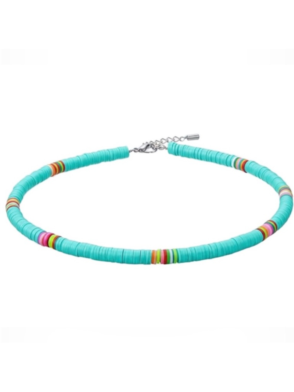Turquoise Heishi Bead Choker Necklace Boho Beach Surfer NWOT